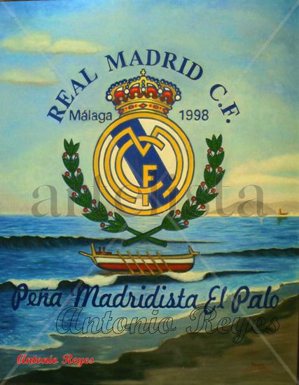 OLEO PARA EL SALON  PEÑA  MADRIDISTA EL PALO..MALAGA.. Oil Canvas Others