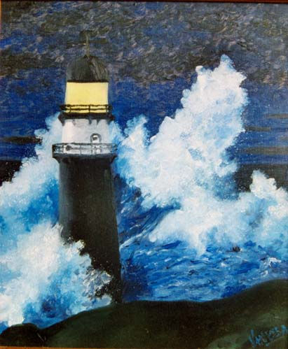 el faro de la luz Óleo Lienzo Paisaje