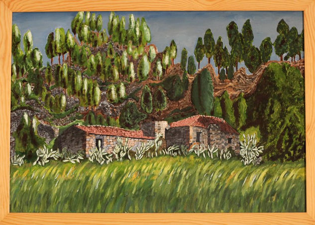 Tijoco casas viejas Oil Canvas Landscaping