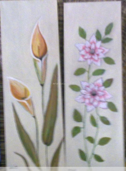 las dos flores Oil Canvas Landscaping