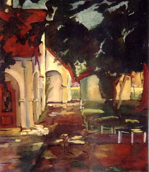 Colegio Ward-vista del parque Oil Canvas Landscaping