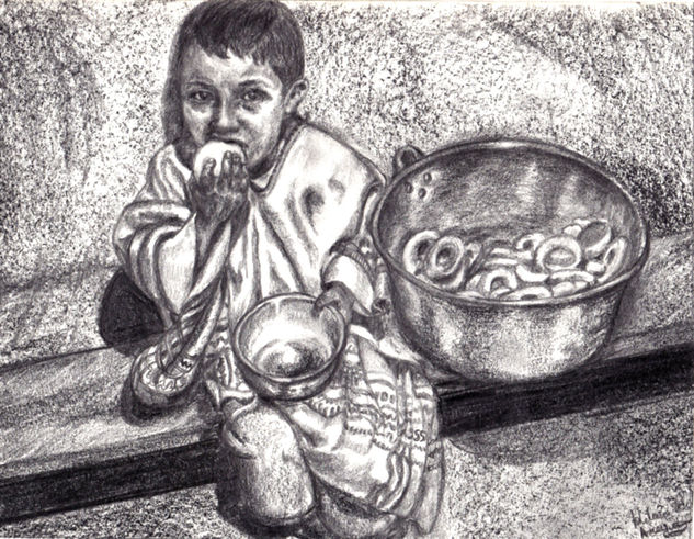 niño de Fomeque Colombia Charcoal