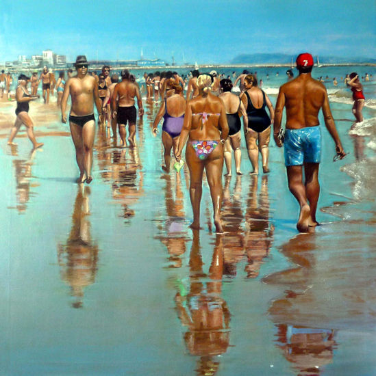 Playa Oil Canvas Figure Painting