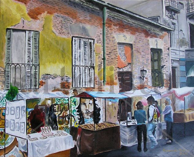 Feria callejera en San Telmo Oil Canvas Others