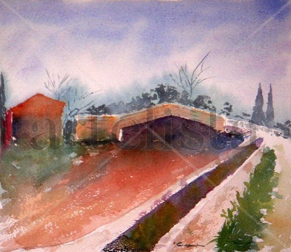 PUENTE FRANCÉS, PURCHIL(GRANADA). Watercolour Paper Landscaping