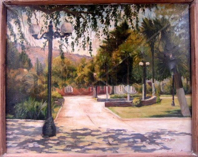 Plaza de Cobquecura Óleo Lienzo Paisaje