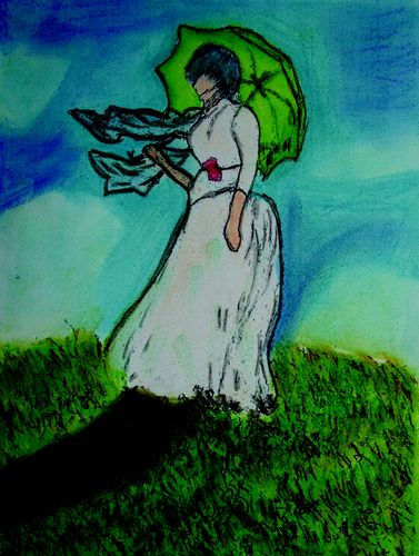 femme a l'ombrelle