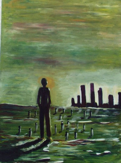 Die Einsamkeit II Acrylic Canvas Figure Painting