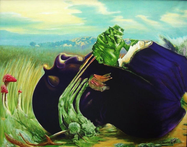 gusano devorando berengena