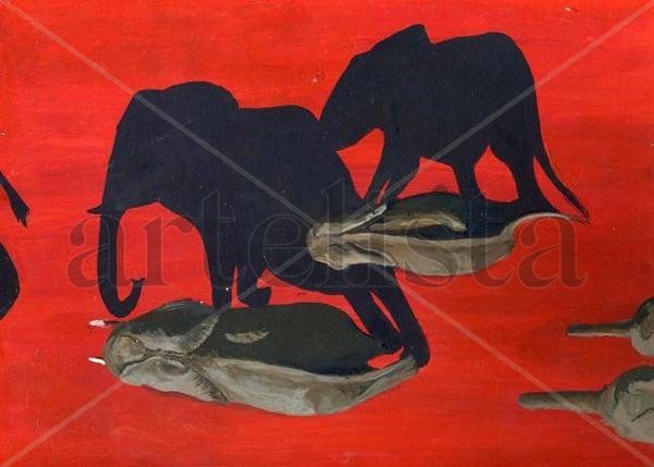 Desert Elephant Triptich 3.