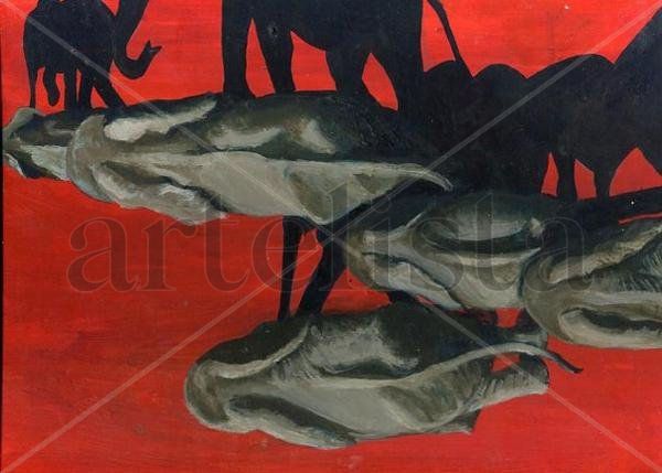 Desert Elephant Triptich 1.