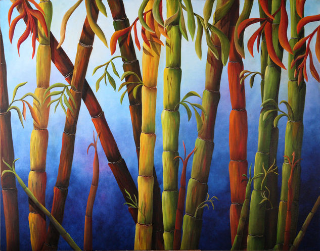 LLoran Los Guaduales( Crying Bamboos) Óleo Lienzo Otros