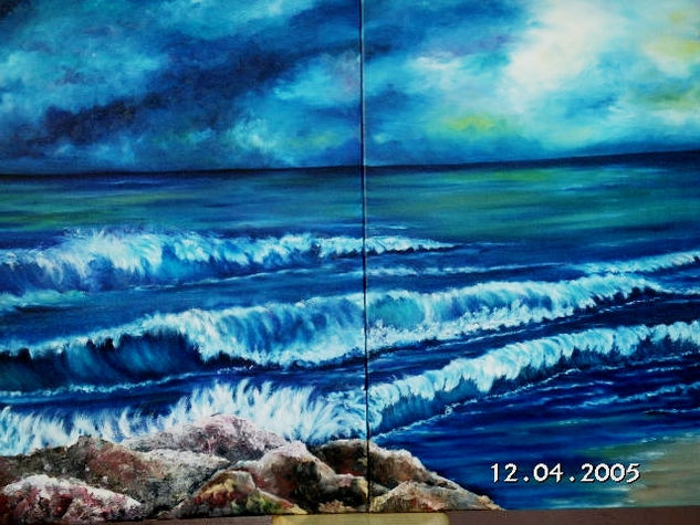 El  Mar I Oil Canvas Marine Painting