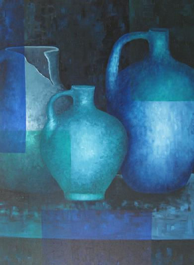 Las tres Marias Azules Oil Canvas Still Life Paintings