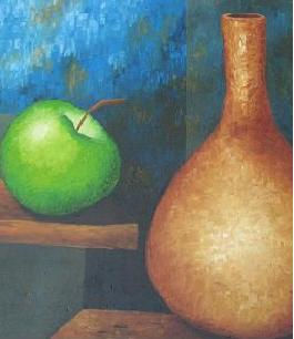 La Manzana Verde Oil Canvas Still Life Paintings