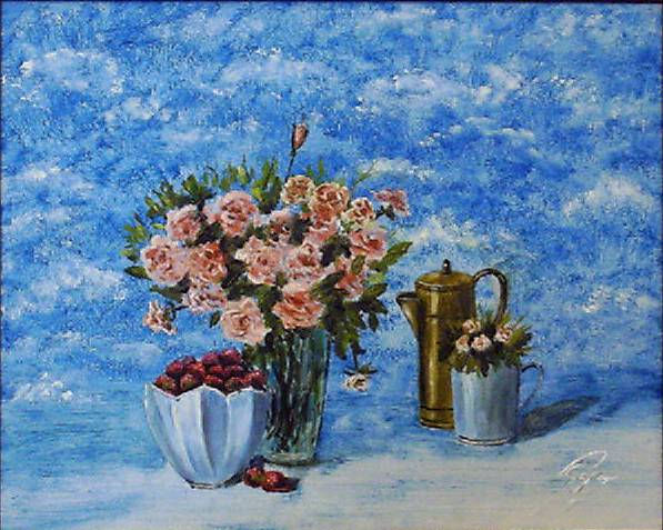 le bouquet de fleur Oil Canvas