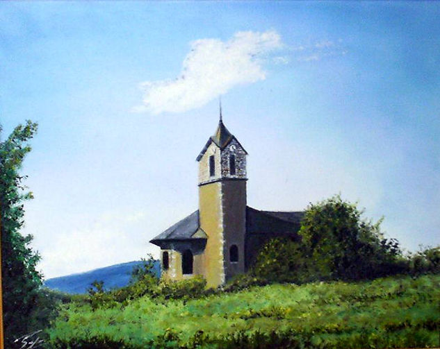 l eglise de franclens Oil Canvas