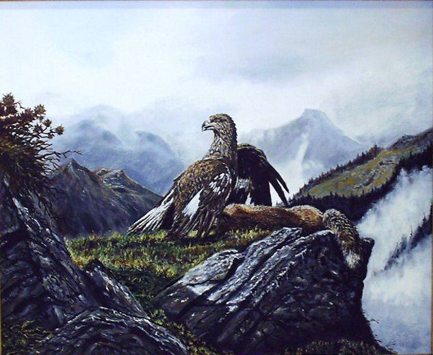 l aigle et sa proie Oil Canvas