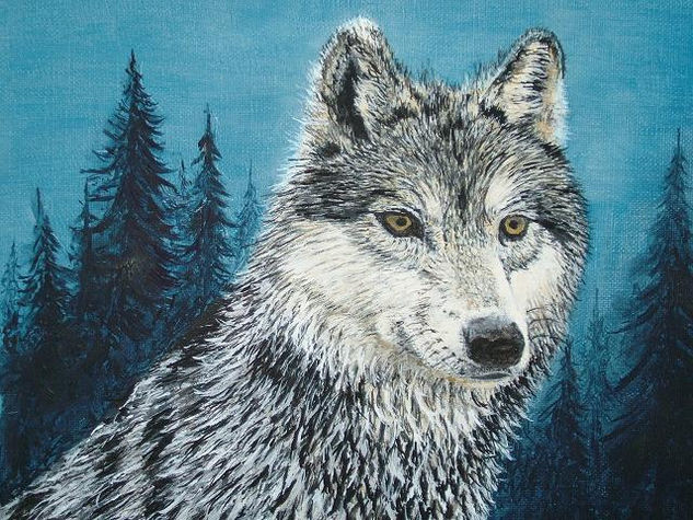 le loup Oil Canvas