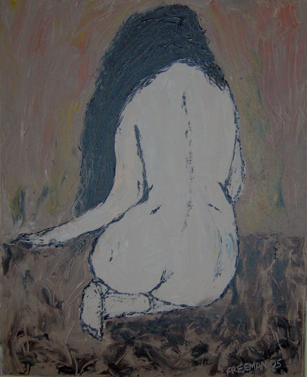 BACK OF NAKED WOMAN Acrílico Lienzo