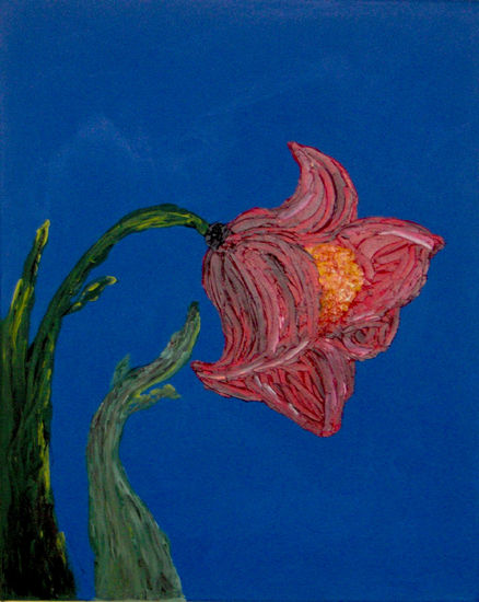 UNA FLOR ROJA /  RED FLOWER Acrylic Canvas