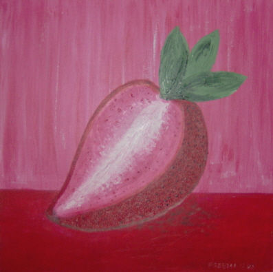 SLICE OF STRAWBERRY Acrylic Canvas