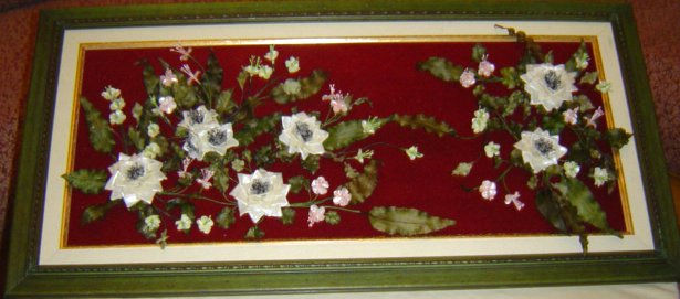 Cuadro con rosas blancas