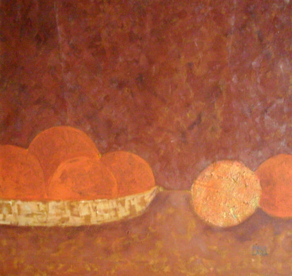 Naranjas / Orangen Acrylic Textile Still Life Paintings