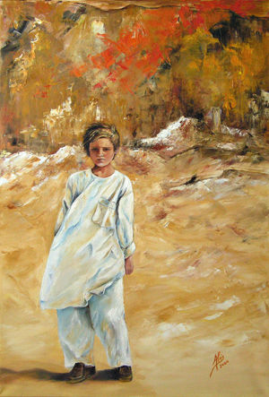 Algún lugar de Afganistán Oil Canvas Figure Painting