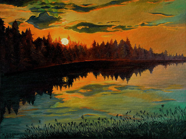 Sonnenuntergang Oil Card