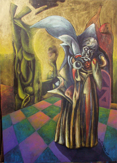 Final de Juego - El angel de la Abadía Acrylic Canvas Figure Painting