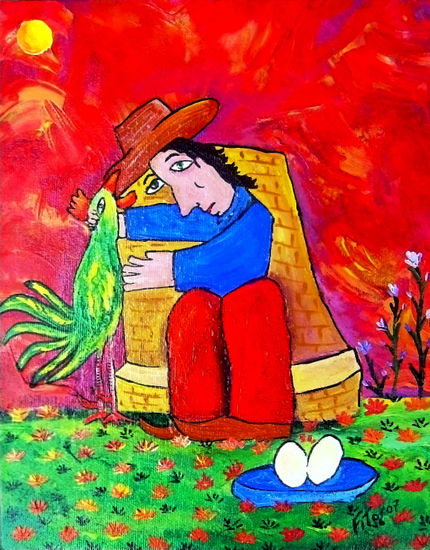 loco enamorado Oil Canvas Figure Painting