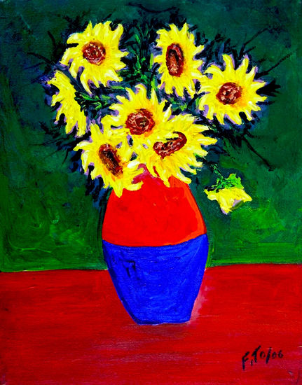 girasoles Oil Canvas Floral Painting