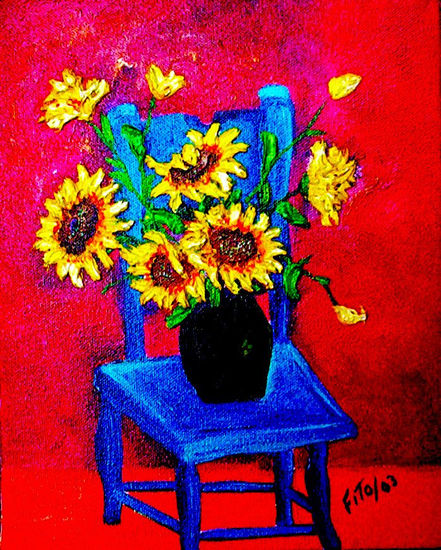 la silla Oil Canvas Floral Painting