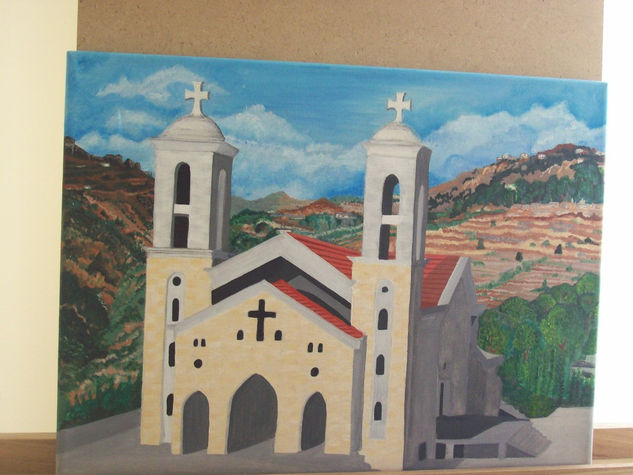 Iglesia san Antonio (Fowara) Oil Canvas Landscaping