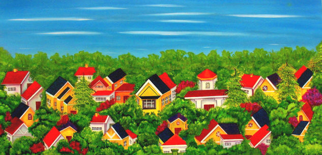 VILLAGE Oil Canvas Landscaping