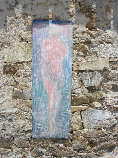 CRISTALES DE AUSENCIA Oil Panel Figure Painting