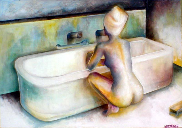 Baño Bath Acrylic Canvas Nude Paintings