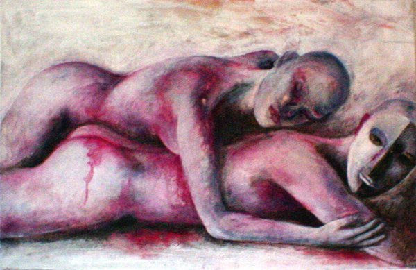 Bleeding in Love Acrylic Canvas Nude Paintings