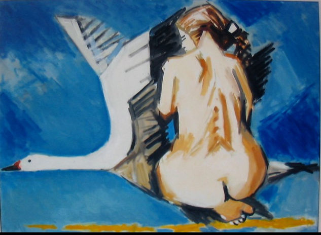 La Femme au cygne Oil Canvas