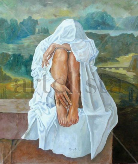 Meditando en Toscana Oil Canvas Figure Painting