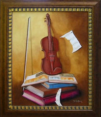 Violin sobre libros