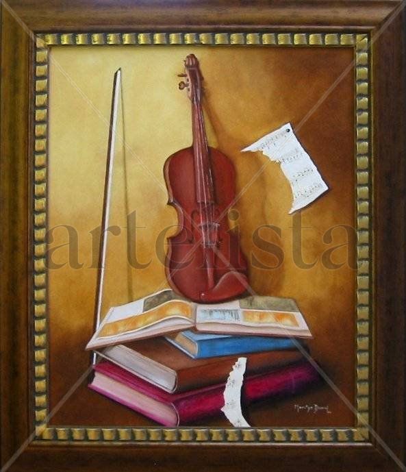Violin sobre libros