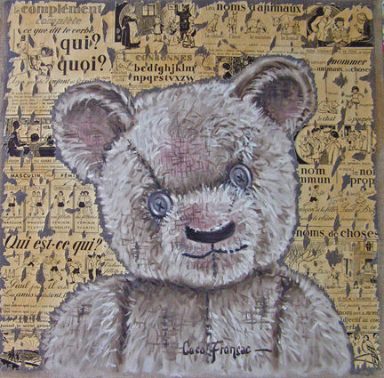 teddy bear Oil Canvas