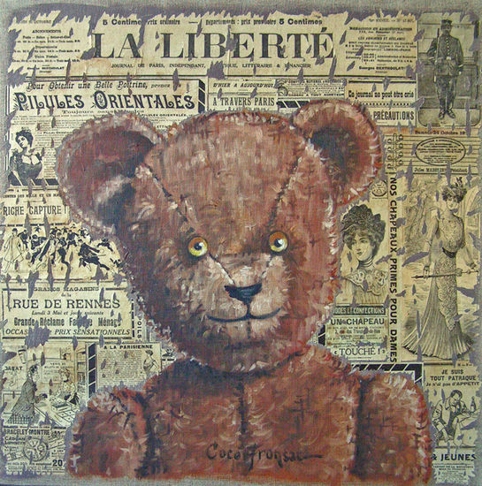 teddy bear Oil Canvas