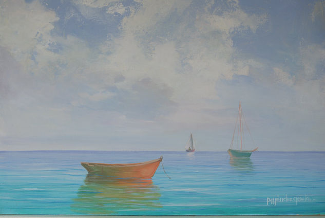 Calma Total Acrylic Canvas Marine Painting