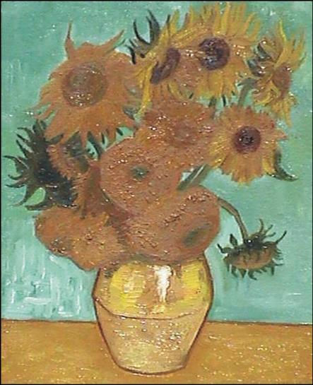 Doce Girasoles en un Jarrón Oil Canvas Floral Painting