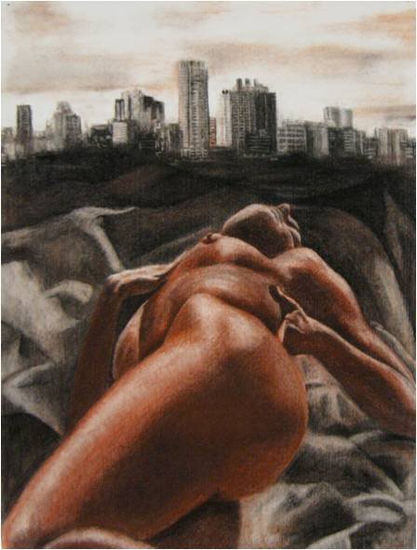 Ciudad. Oil Canvas Landscaping