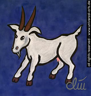 Die vorwitzige Ziege (The cheeky Goat) Acrylic Canvas Animals