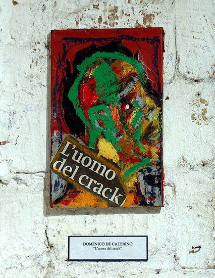 L'uomo del crack. Mixed media Canvas